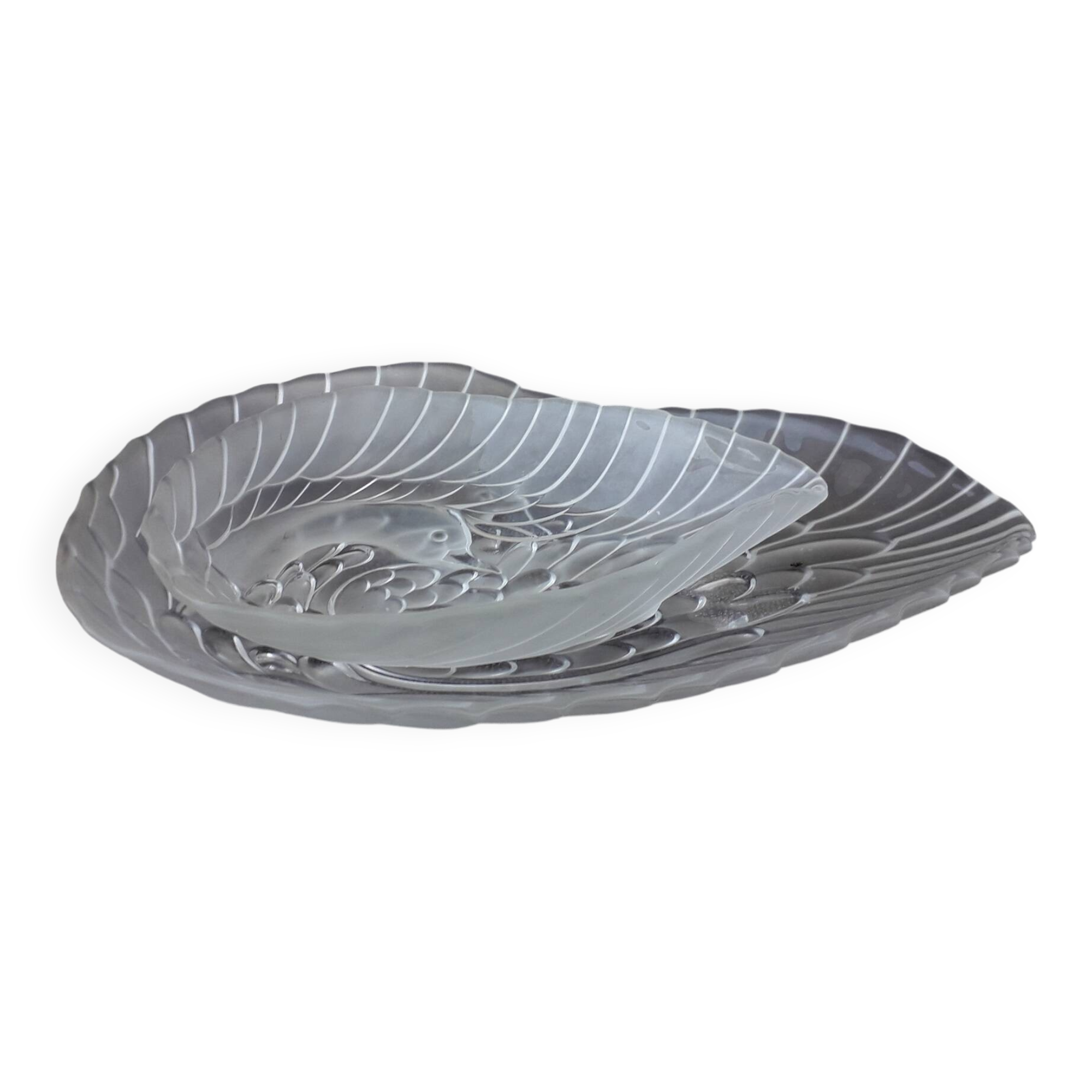 2 plats en verre cygne