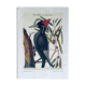 Ancient ornithological engraving, green peak