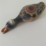 Vintage Mexican ceramic duck hand decorated