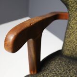 Pair of mid century wingback armchairs, Czechoslovakia, circa 1940´s