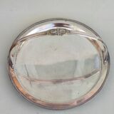 Silver plate and glass crudité serving dish