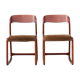 Pair of sleigh chairs by baumann, france circa 1960
