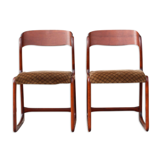 Pair of sleigh chairs by baumann, france circa 1960