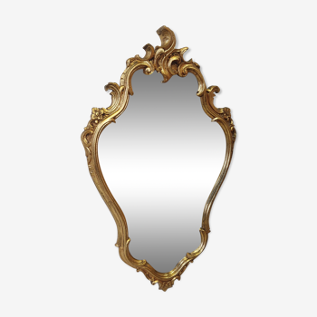 Miroir Baroque doré en bois 68x42cm