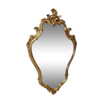 Miroir Baroque doré en bois 68x42cm