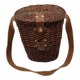 Wicker wine bottle holder basket