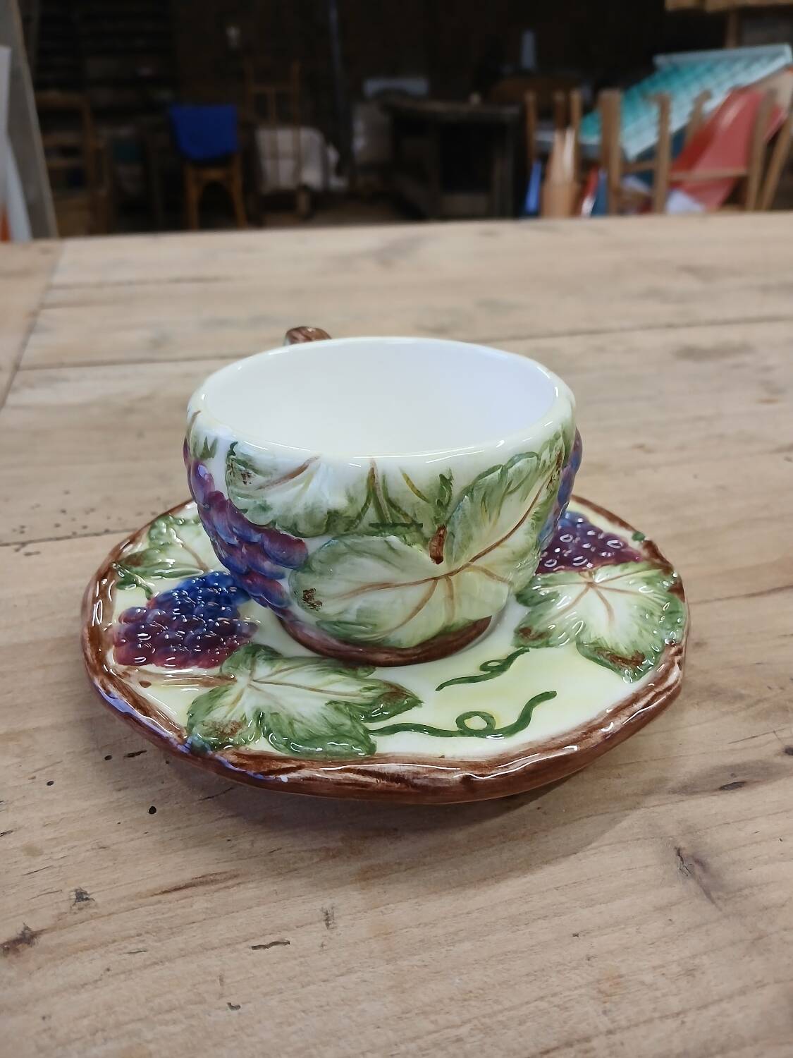 Slip cup and saucer