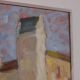 Huile sur toile originale suédoise – « Château » par Karen Heggestad – datée de 2002 – vintage et encadrée – 28 × 33 cm (11,0" × 13,0")