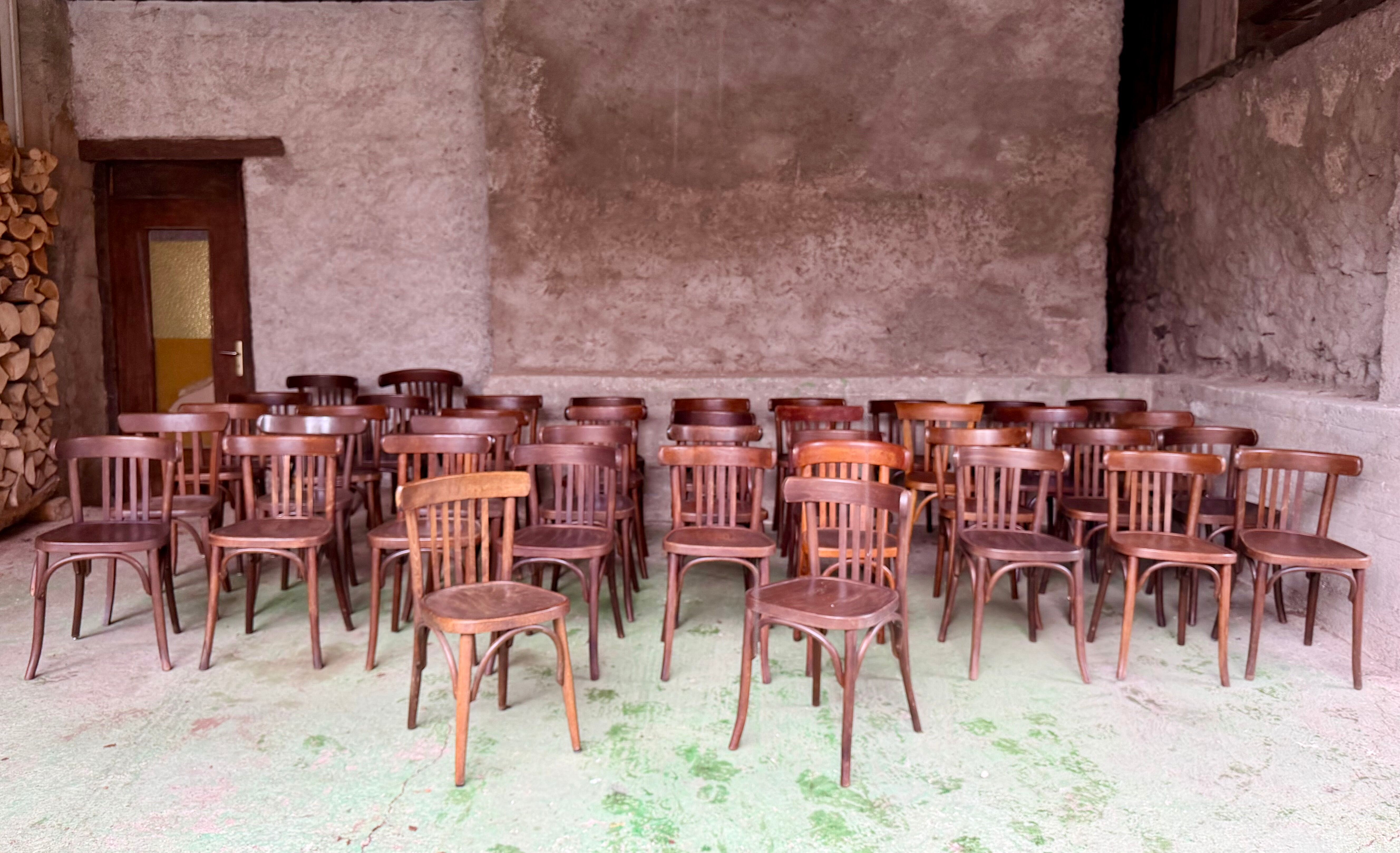 Set of 45 vintage bistro chairs