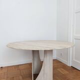 Table à manger circulaire en travertin - Claude Berraldacci