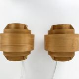 Pair of V-327 pine wall lights Hans-Agne Jakobsson for AB Markaryd, 1960