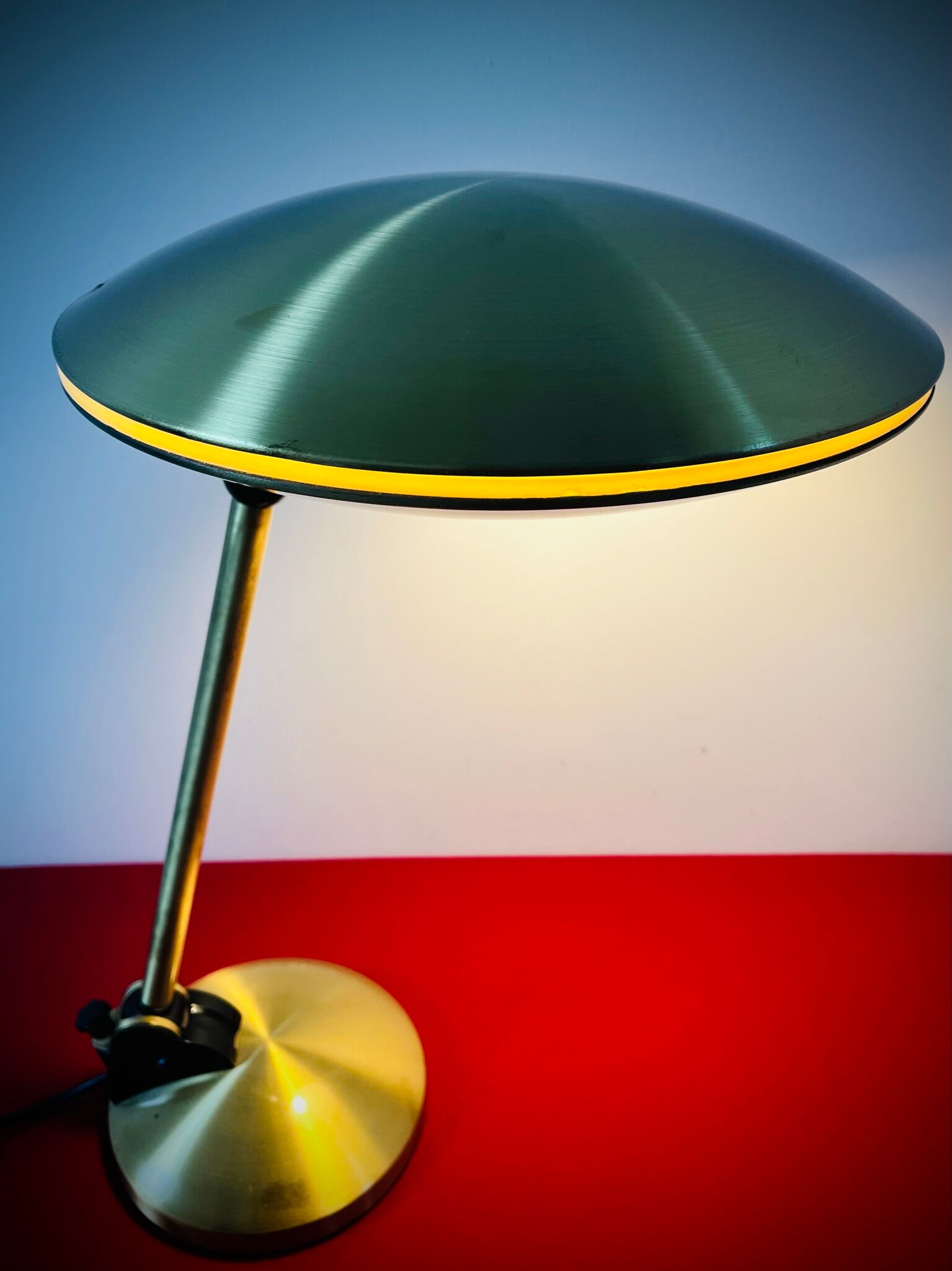 Aluminor brass ufo table / desk lamp 1950