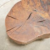 Vintage brutalist coffee table in solid wood