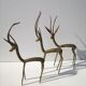 Trio of gazelles / solid brass antelopes