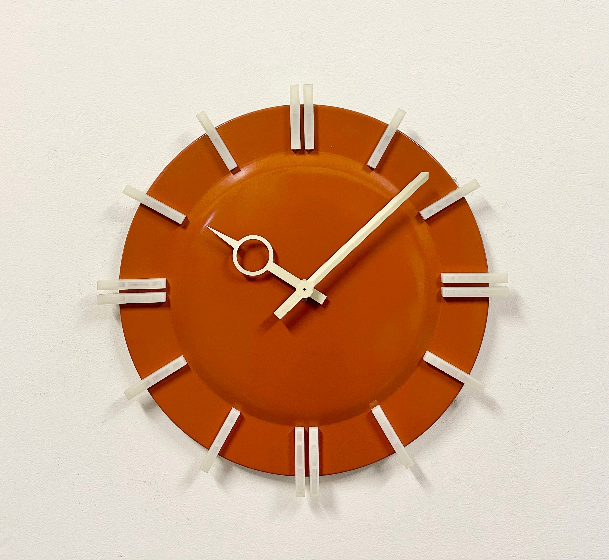 Industrial Office Wall Clock from Pragotron, 1970s