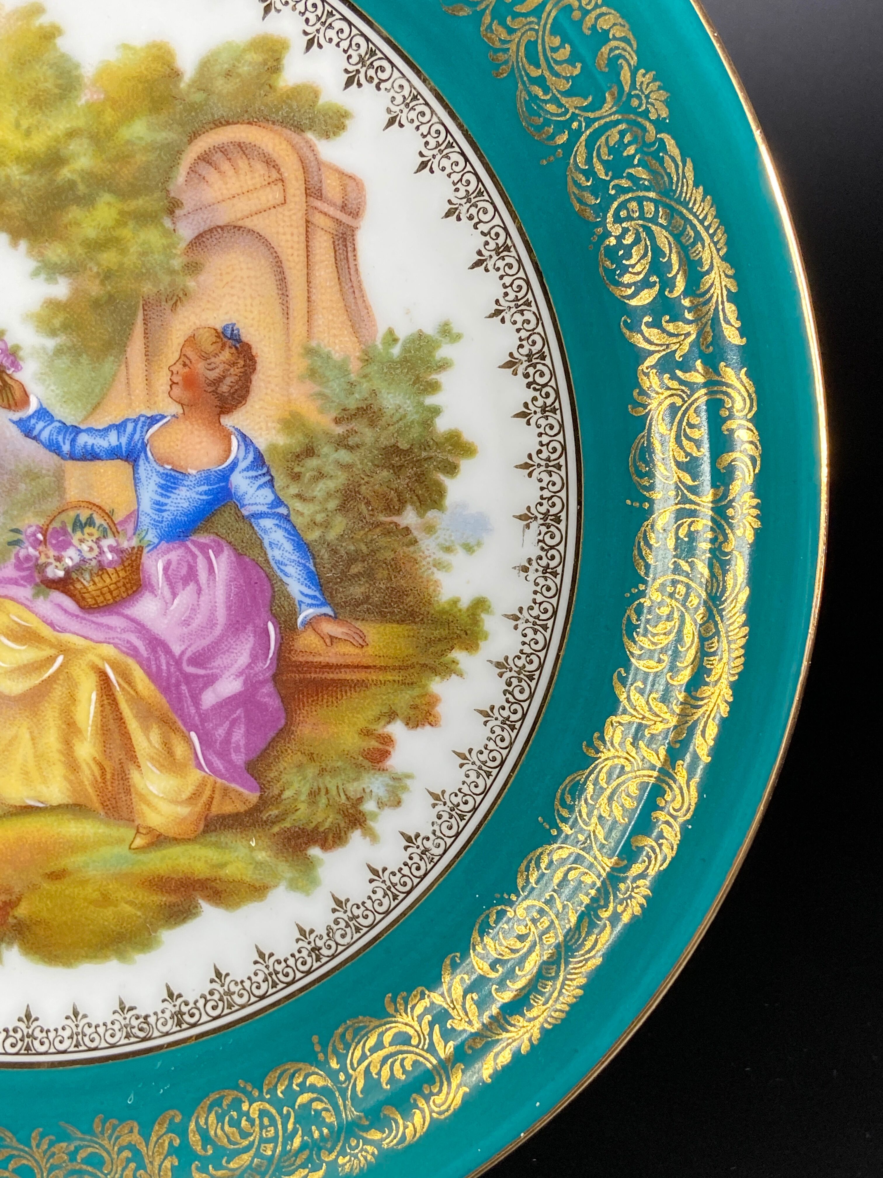 Assiette limoges porcelaine courting couple