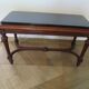 Coffee table - black marble top - Louis XIII style - H-shaped crossbar base