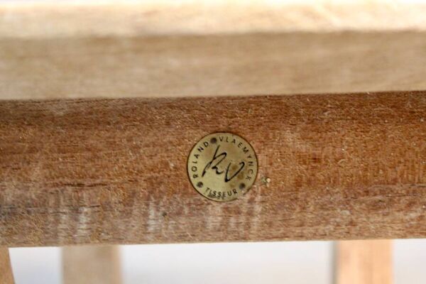 Paire de tables basses en teck de la marque Roland Vlaemynck