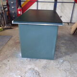 Green metal desk
