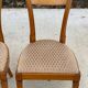 5 chaises Louis XVI bois massif et daim beige carrelé