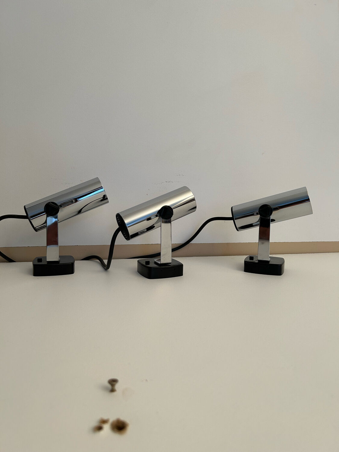 Set de 5 appliques vintage orientable chromée, Italie 1970