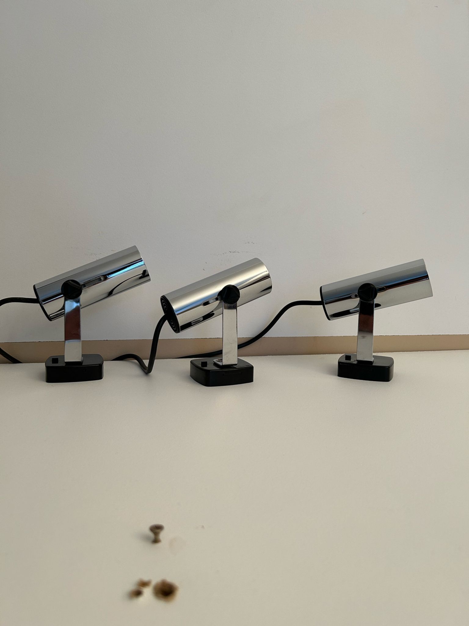 Set de 5 appliques vintage orientable chromée, Italie 1970