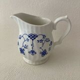 Myott Meakin England Blue Cup Saucer and Milk Jug