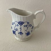 Myott Meakin England Blue Cup Saucer and Milk Jug