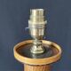 Vintage 1970s Chinese lamp base in woven bamboo on a porcelain vase