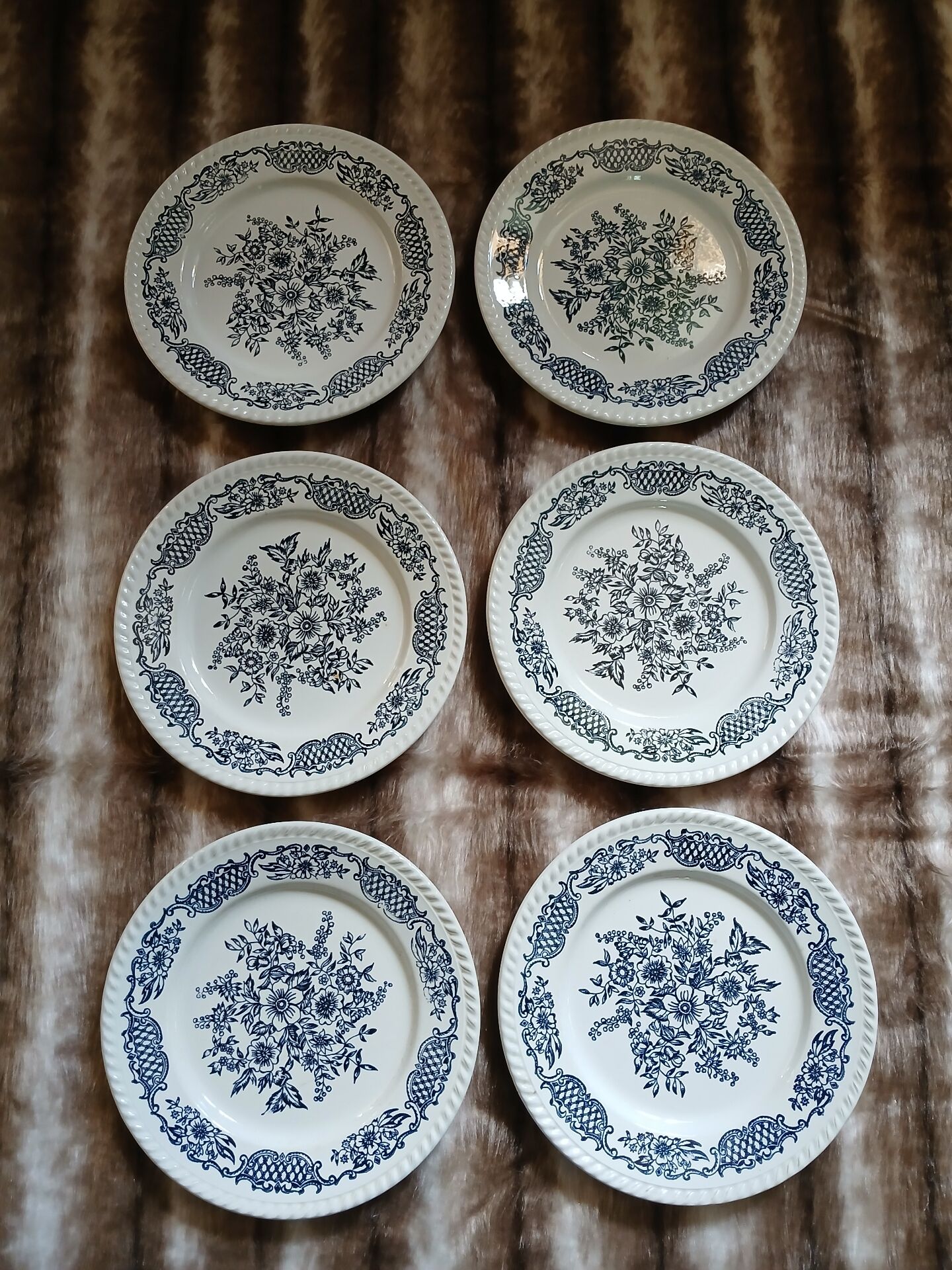 6 antique dinner plates