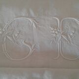 Old sheet .linen thread .large embroidery CD