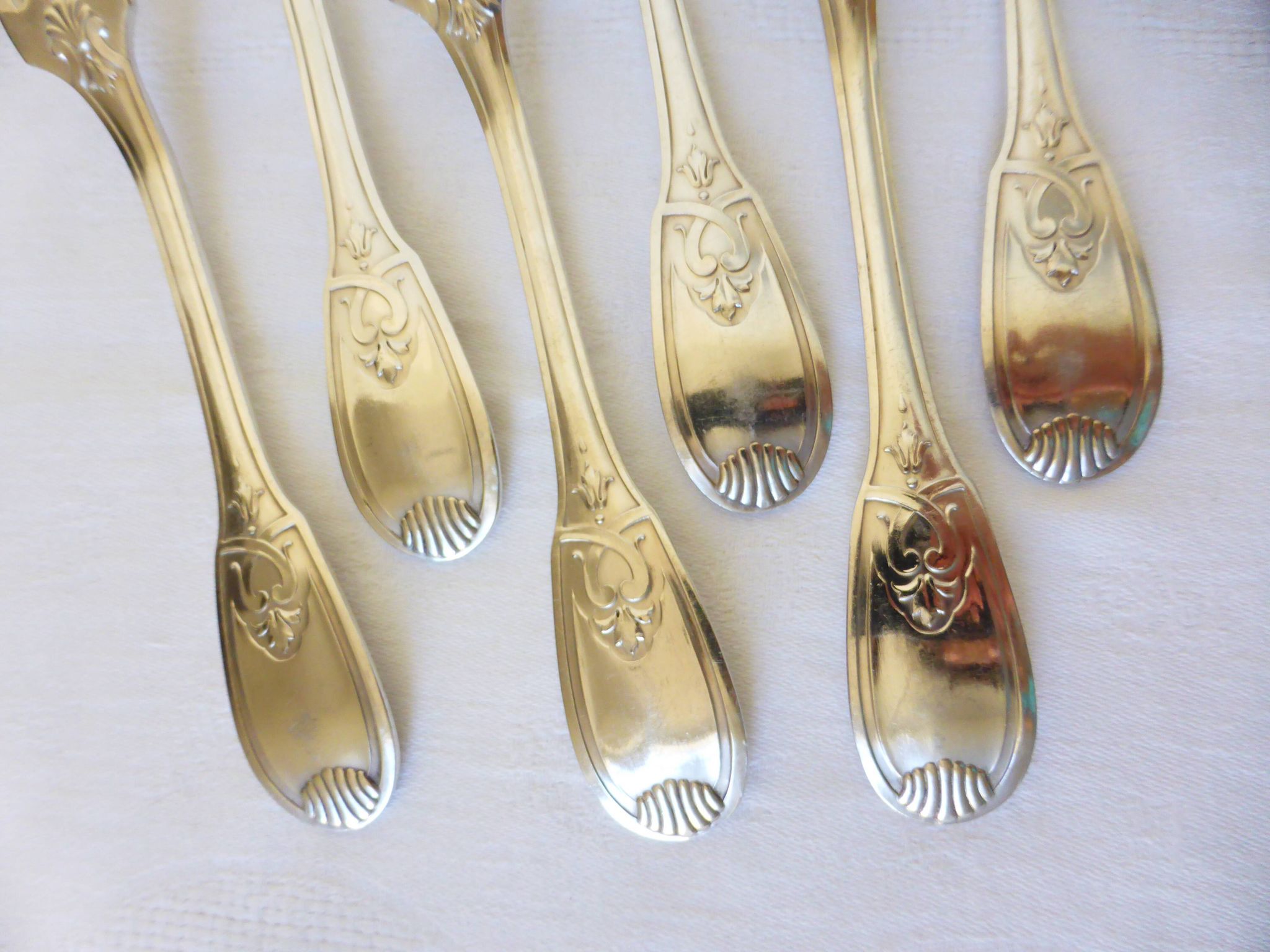 6 vintage silver metal forks punched 2106158