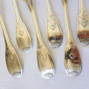 6 vintage silver metal forks punched 2106158