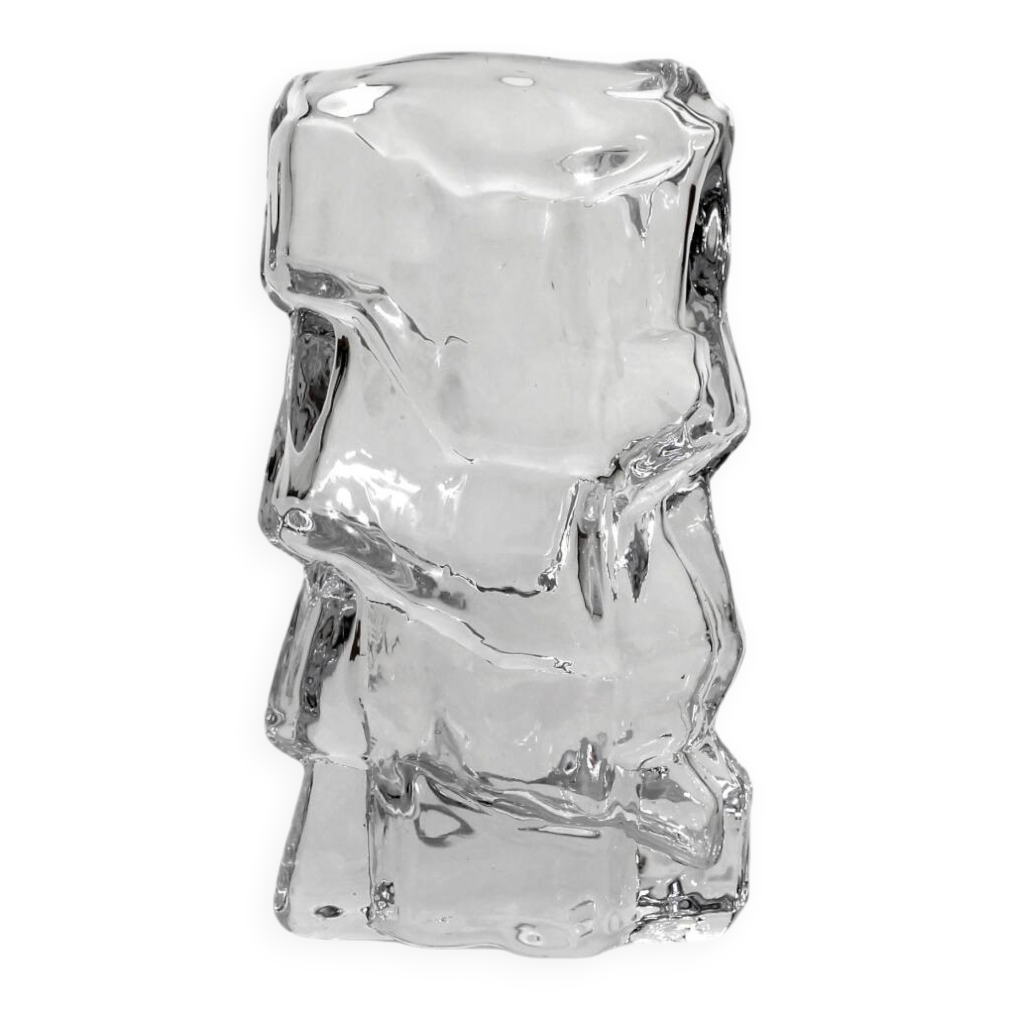 Tyko Axelsson Crystal Glass Vase, for Rejmyre, Sweden