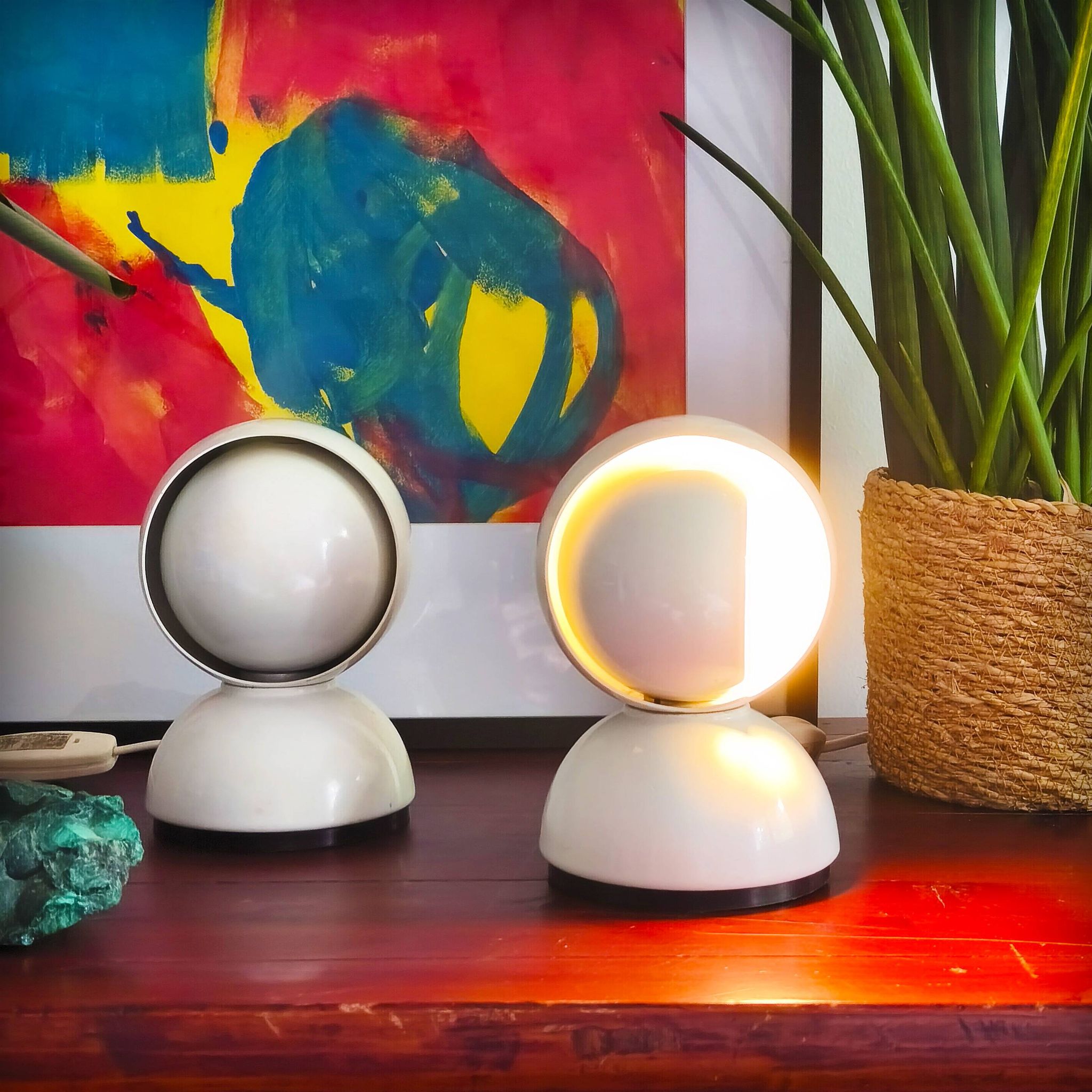 Pair of Eclisse lamps by Vico Magistretti for Artemide, Italy, 1965.