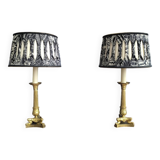 Pair of 19th century bronze candlesticks. Charles X period.