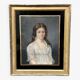 Old pastel portrait on canvas of a young noble, signed and dated 1899 on the back, gilt frame.
