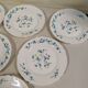 Lot de 6 assiettes plate Arcopal Véronica Myosotis fleur bleu vintage