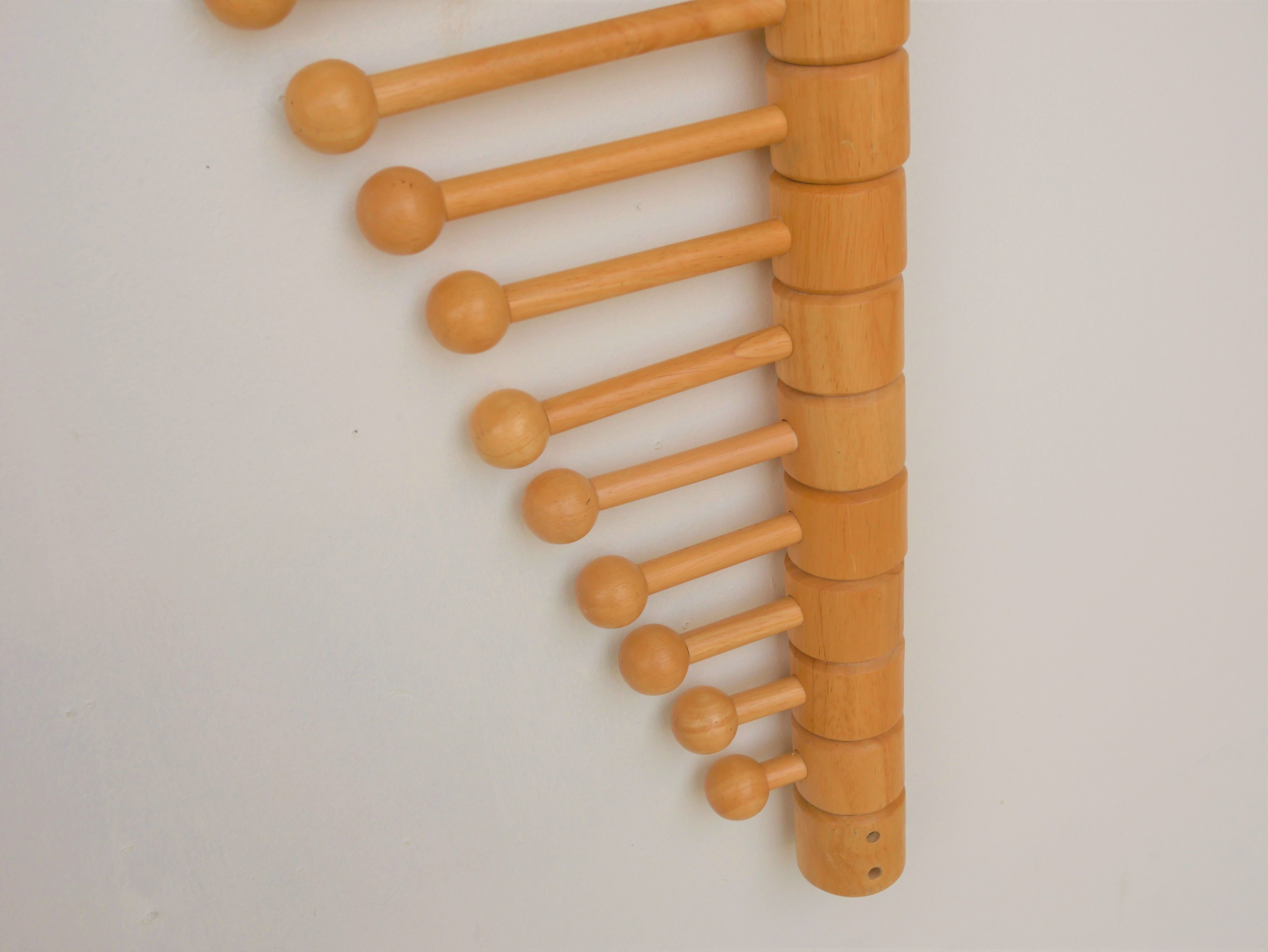 Vintage wooden wall coat holder