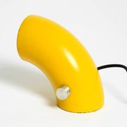Very rare original Space Age 60s yellow table lamp made of iron by Temde