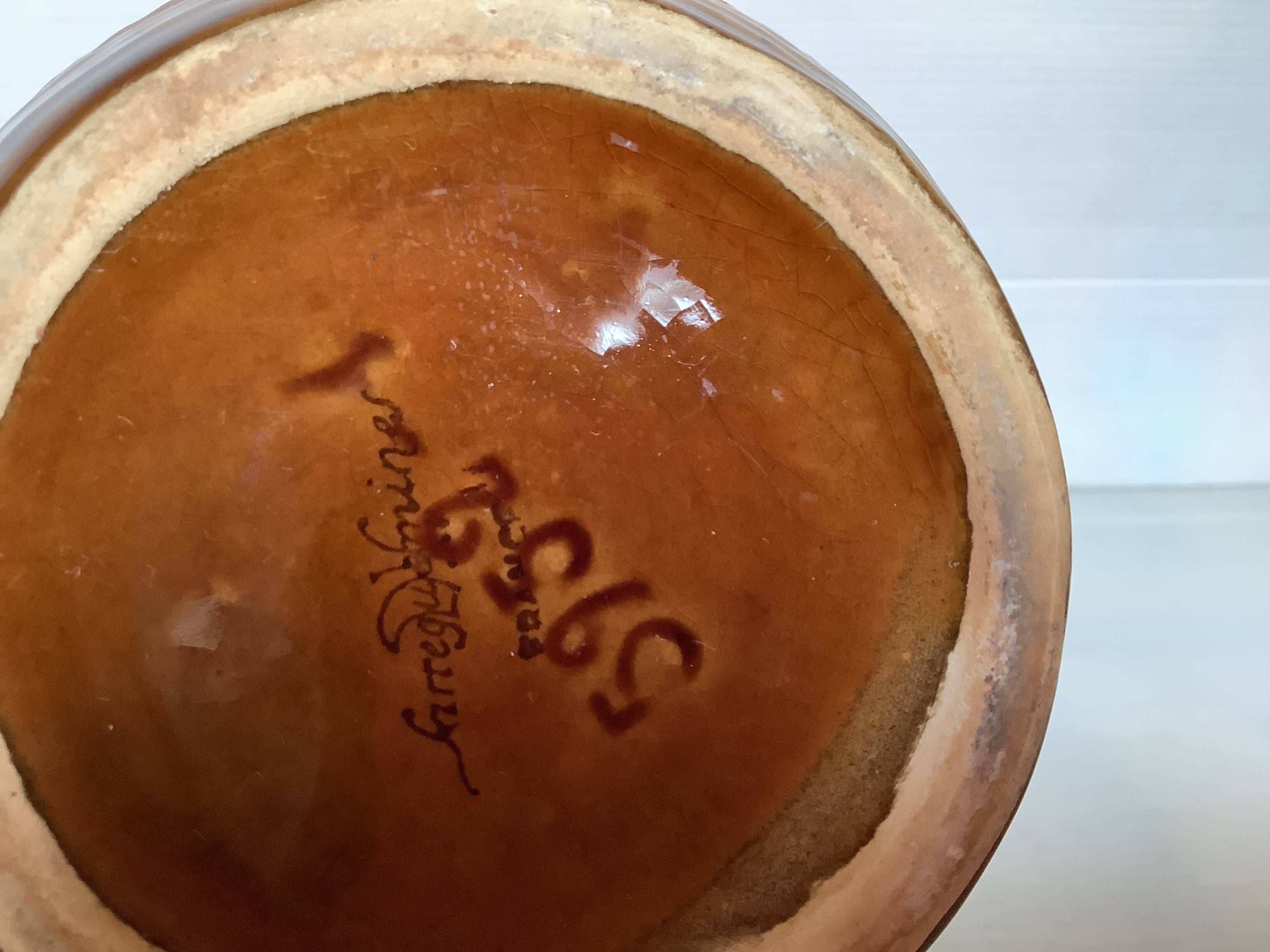 Sarreguemines slip rope pitcher