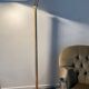 Articulated floor lamp from the 80s in gold metal