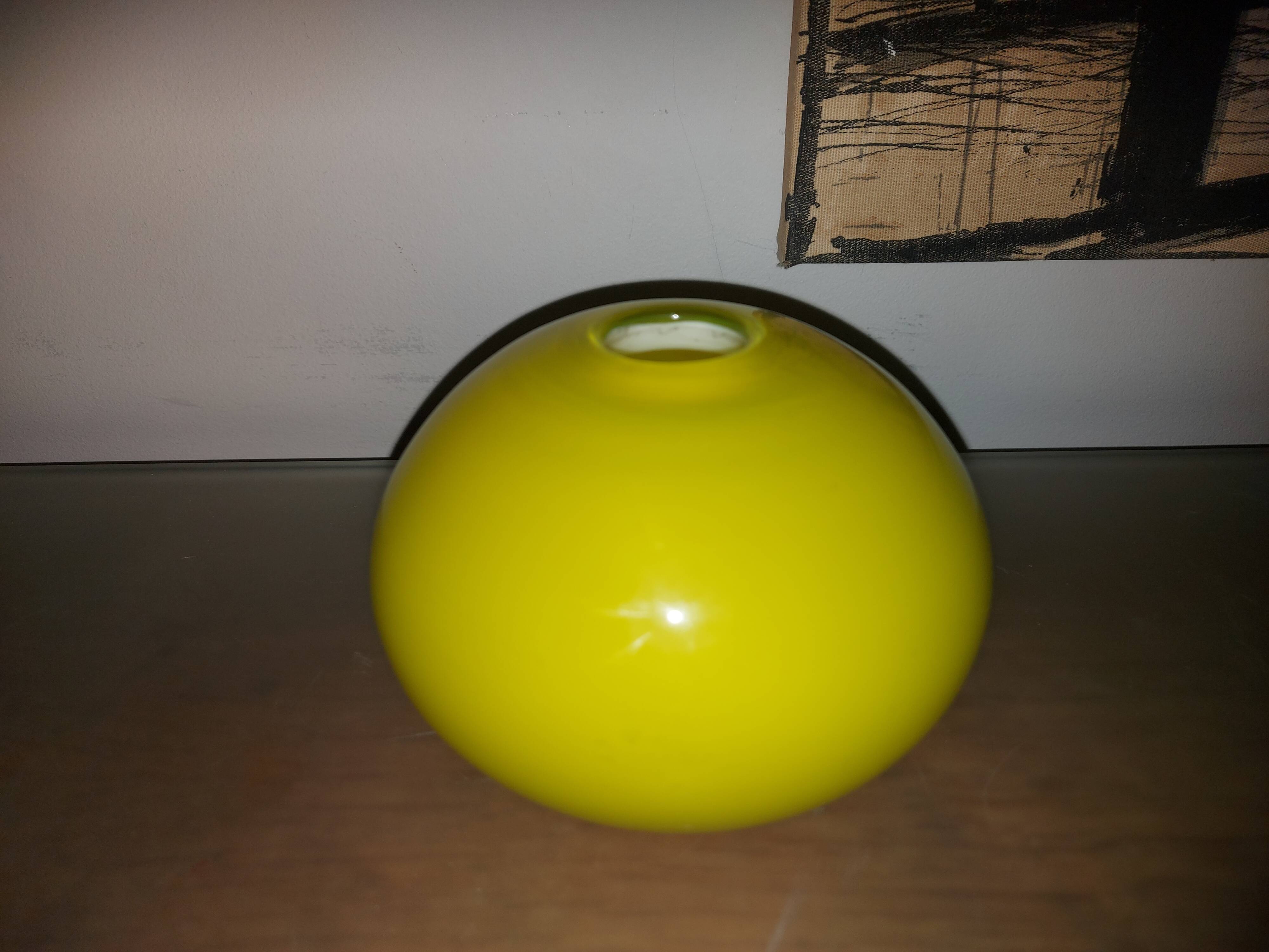 Yellow blown glass vase