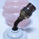 Art Deco wall lamp glass Clichy pink and porcelain