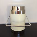 Bucket with vintage white and aluminum ice cream