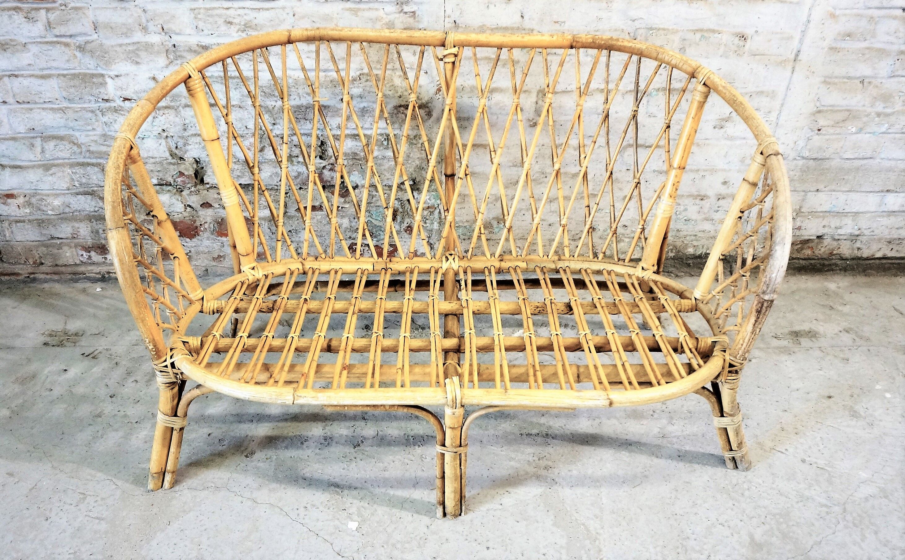 Vintage rattan sofa