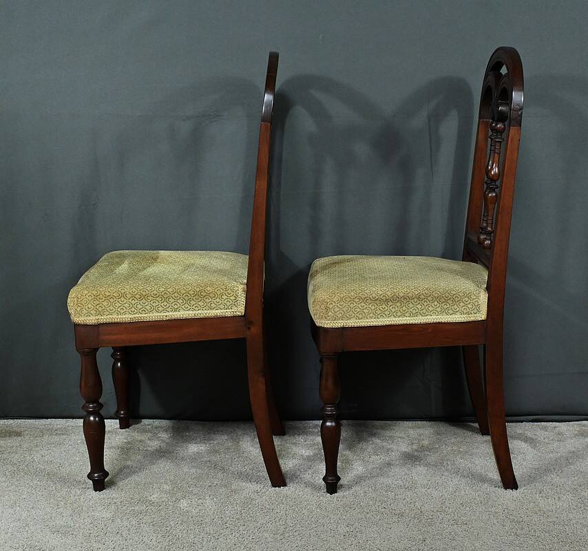 Pair of Mahogany Chairs, Restoration Period – 1st part of the 19th century