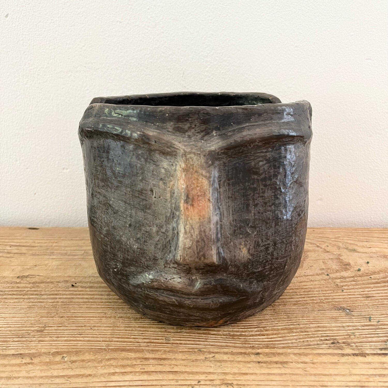 Terracotta head vase