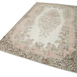 Hand-knotted vintage turkish beige rug 170 cm x 290 cm