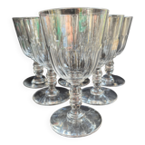 6 Baccarat Clermont 19th century wine glasses